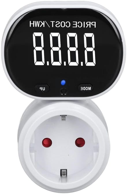 Stroommeter Stekker - Wattmeter - Energie Verbruik Meten - Overbelasting Waarschuwing - 16A Max - Wit
