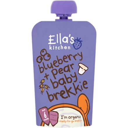 Baby ontbijtje bosbes + peer 6m+