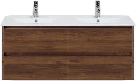 Dante Badmeubelset 120 cm - Walnoot - Keramische Wastafel Wit Enjoy