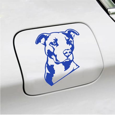 Bumpersticker - Pitbull  - 13 X 11 - Blauw
