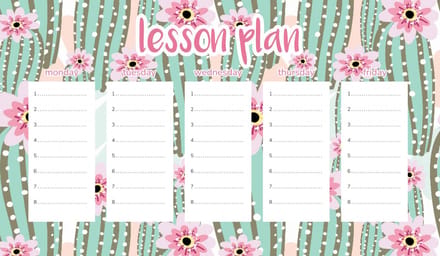 Wallvy - Magnetische Lesrooster - 45x26cm - Roze Cactussen - Personaliseerbaar