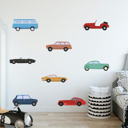 Muursticker auto's kinderkamer