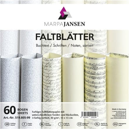 Vouwpapier  "Tekst en noten"