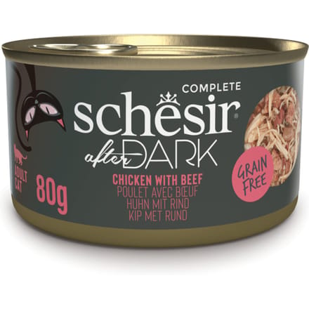 12x80g Schesir After Dark kip & Rund natvoer voor katten