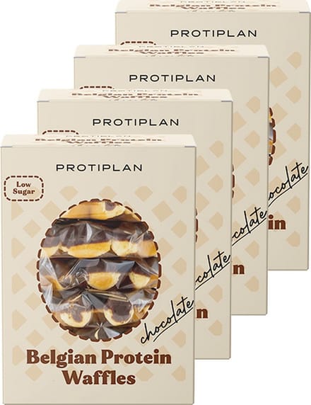 Protiplan - Belgische Wafels Chocolade - 24 stuks - 24 x 30 g - Koolhydraatarme wafel
