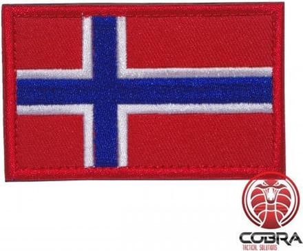 Vlag Noorwegen geborduurde patch embleem | Velcro | Military Airsoft