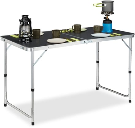 campingtafel inklapbaar - aluminium - MDF - klaptafel - hoogte verstelbaar - 120x60 cm