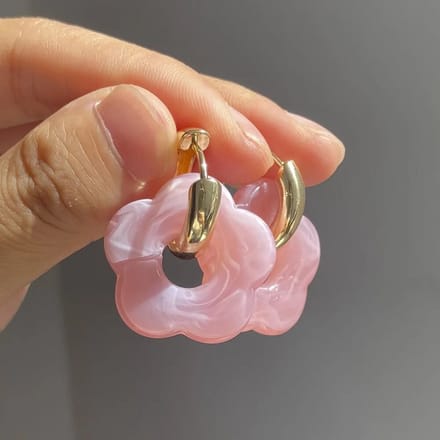 Oorbellen met bloem - Oorringen - Retro - 60s - Zomer