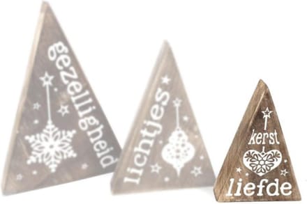 Tekstblok Kerst | Liefde | Driehoek 15 cm hoog