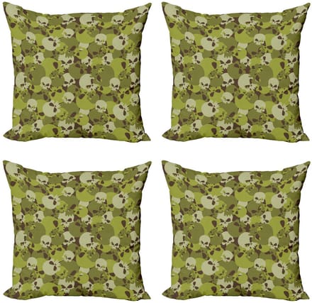 ABAKUHAUS – Camo decoratieve kussenhoes 40x40 cm – 4-pack – Licht beige