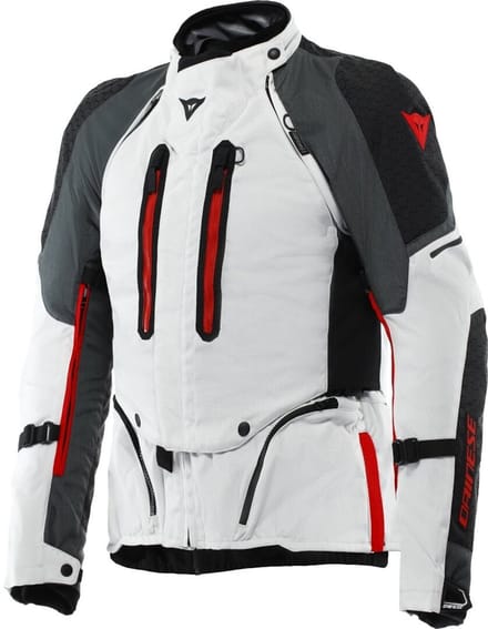 Dainese Super Adventure Absøluteshell™ Lichtgrijs Zwart Rood Waterdichte Textiele Motorjas - Jas