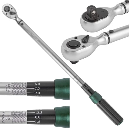 Rockforce RF-6474660 - Draaimomentsleutel - 1/2 Inch - 60-330 Nm - Antipolijstergreep