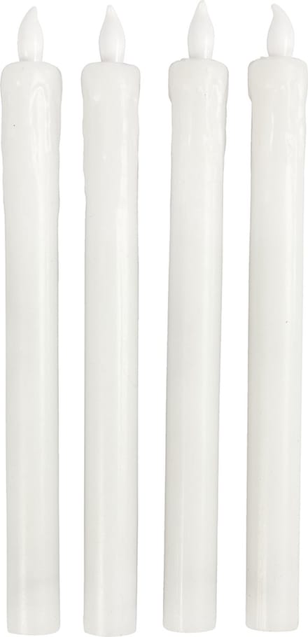 LED Kaarsen, H: 24,5 cm, d 20 mm, 4 stuk/ 1 doos