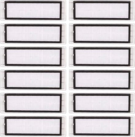 (12 stuks) HEPA-filter gescht voor Roborock S6 Pure S6 E4 S4 Max S6 MaxV S5 S5 Max S4 E2 E3 E4 E5 E20 E25 E35 S50 S65, Robotic Stofzuiger Filter Accessoire Kit, Vervangende Onderdelen 12 Filters