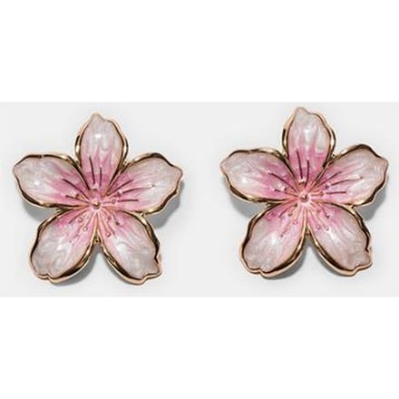 Stradivarius Emaille bloem oorbellen  Pastelroze OS