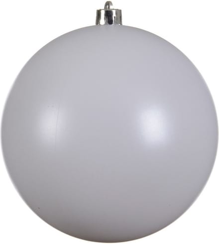 Decoris Kerstbal - wit - groot - 14 cm - kunststof - glans - kerstversiering
