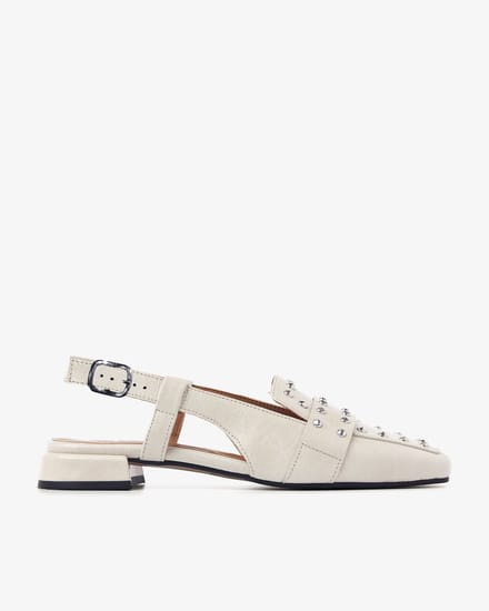 VIA VAI Julie Damian Slingbacks Dames - Leer - Beige - Maat 38