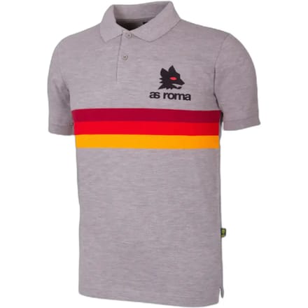 COPA - AS Roma Stripes Polo - Heren - Korte Mouw - Grijs - L