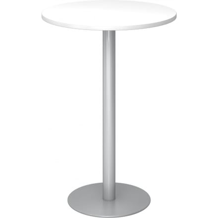 BISTRO H80R S - Systeem conferentietafel Wit Zilver Ø 80
