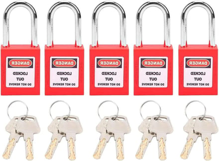 5-delige Beveiliging Hangslot Set voor Lockout Tagout Procedures - Rood