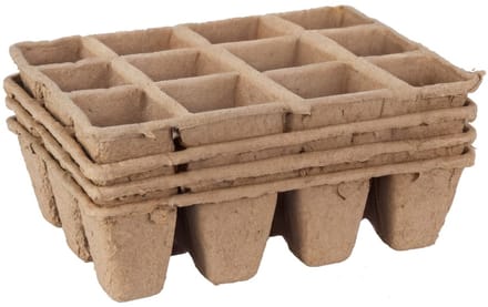 Stekpotje / kweekpot - 4x stuks - 16 x 12 x 5 cm - turfpotjes - moestuinpotjes