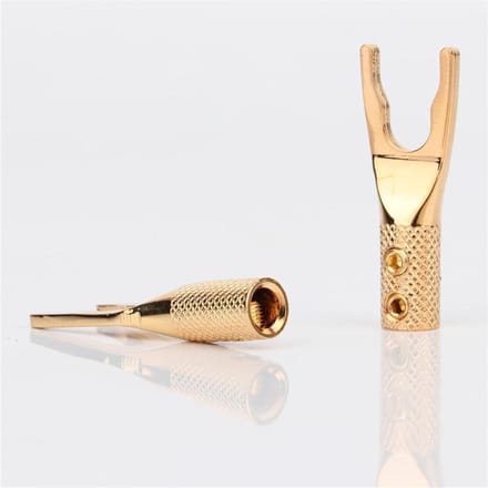 Luidsprekerstekkers - Kabelconnectoren - Audio Verbindingen - Zuiver Koper Verguld - 8 Stuks - Goud