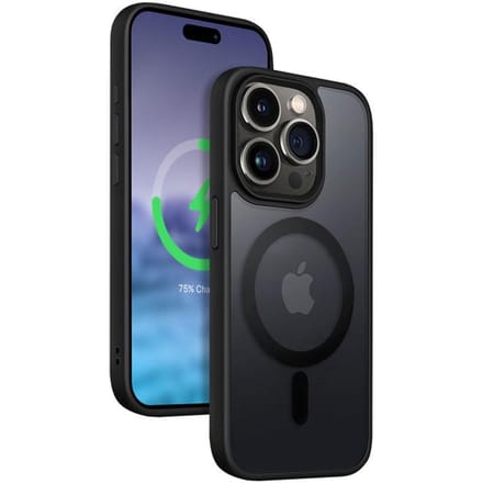 CRONG Hybrid Frost MAG Cover - iPhone 15 Pro MagSafe Case (Black)