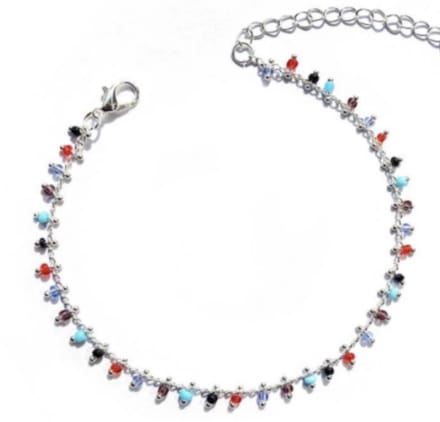Enkelbandje-Gekleurde steentjes-22-25 cm - Charme Bijoux
