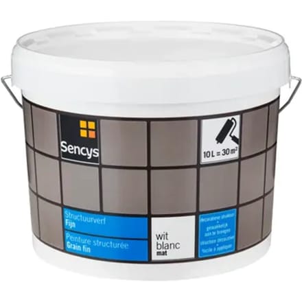 Sencys Structuurverf Fijn Mat Wit 10l