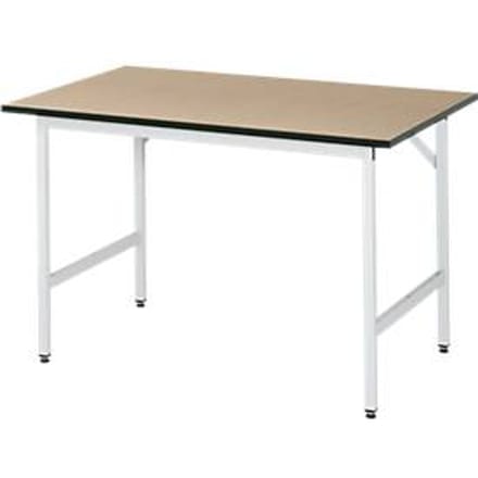 Werktafel - MDF-plaat - B 1250 x D 800 x H 800-850 mm - beuken plaat