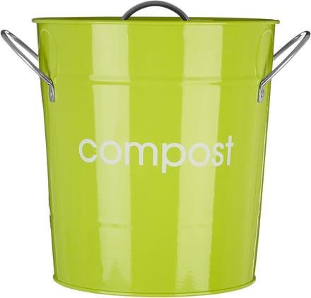 Compostemmer - Keukenemmer GFT - Afval scheiden - Met binnenemmer - 19 x 19 x 21 cm - Limoengroen