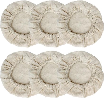 Elastische Ademende Jar Doek Covers voor Zuurdesem Starter Potten - 6 Pack