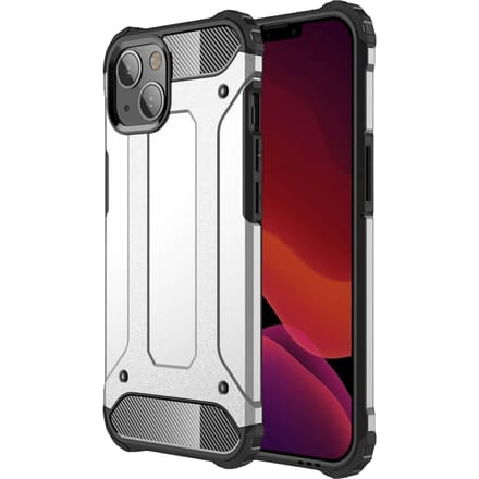 CaseBody iPhone 13 Mini Shockproof Steel Armor hoesje Zilver