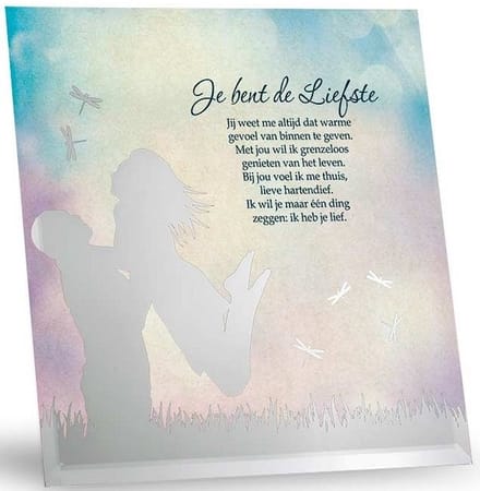 "Silver Silhouette spiegel ""Jij bent de Liefste"""
