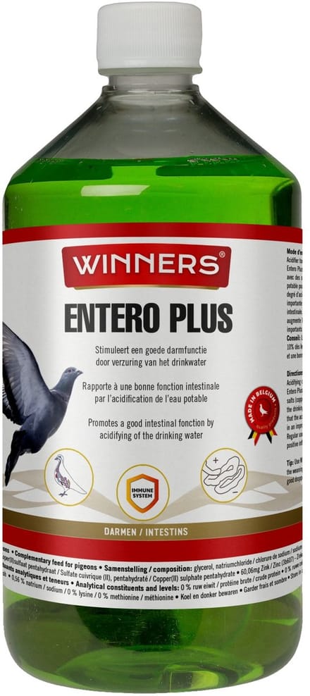 Belgian Winners Entero Plus 1L - supplement voor duiven - spijsvertering, darmflora