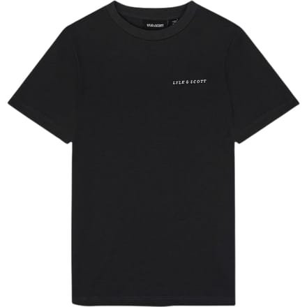 Lyle & Scott geborduurd logo zadel zwart T-shirt