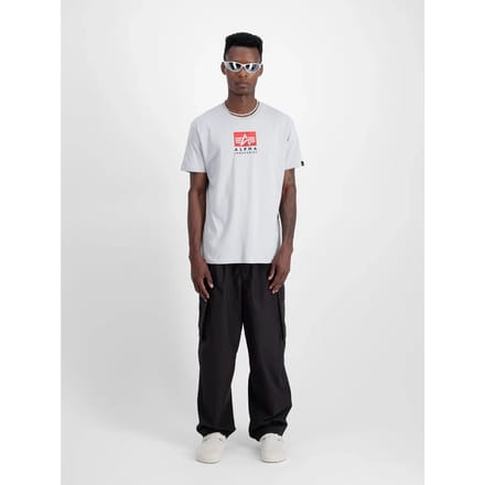 T-shirt met satijnen logo Alpha Industries