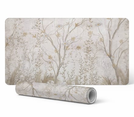 Vinyl bureauonderlegger met delicate plantenprint 100x50 cm