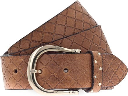 b.belt Leren Riem Liana Gold Belt W85 Cognac Bruine