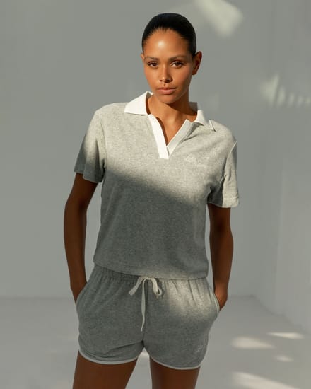 The Lola Club Dames short teddy grijs melange