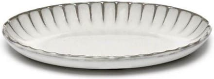 Serax Sergio Herman Inku schaal ovaal geribbeld 19x13x3.7cm wit