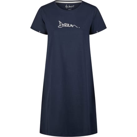 By Louise Essential Dames Nachthemd Korte Mouw Dream Blauw - Maat L