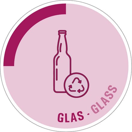Glas sticker - tweetalig 300 mm