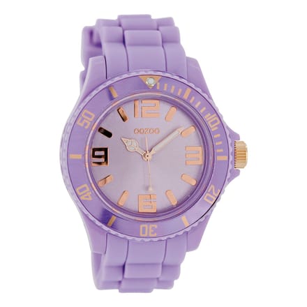 OOZOO Timepieces - Lila horloge met lila rubber band - C5056