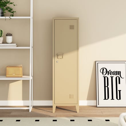 Lockerkast Kurikka metaal 137x38x38 cm camel [en.casa]