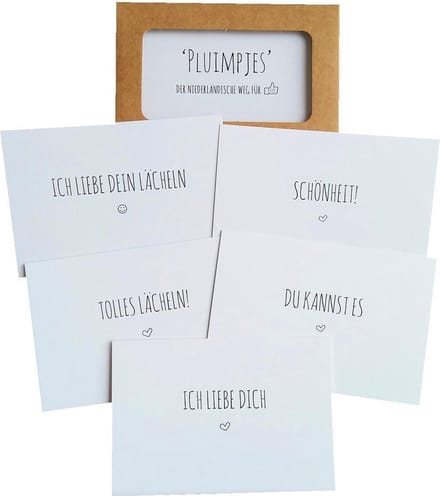 Pluimpjes de Duitse versie complimenten kaartjes