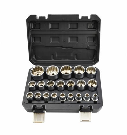 Awtools Black Line - Spline Dopsleutelset - 1/2 Inch - 21-delig - Zwart