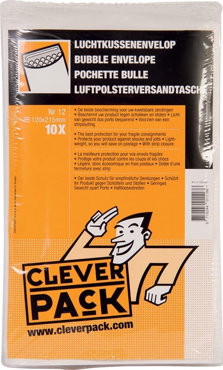 Envelop CleverPack luchtkussen nr12 - 140x225mm wit - 10 stuks
