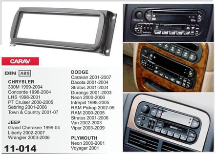 1-DIN frame AUTORADIO Kit PT cruiser 2000 - 2005