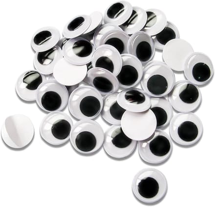 Wiggle Googly Eyes 5-35mm met Plakstrip voor DIY Scrapbooking en Creatieve Knutselprojecten - 30mm Wit